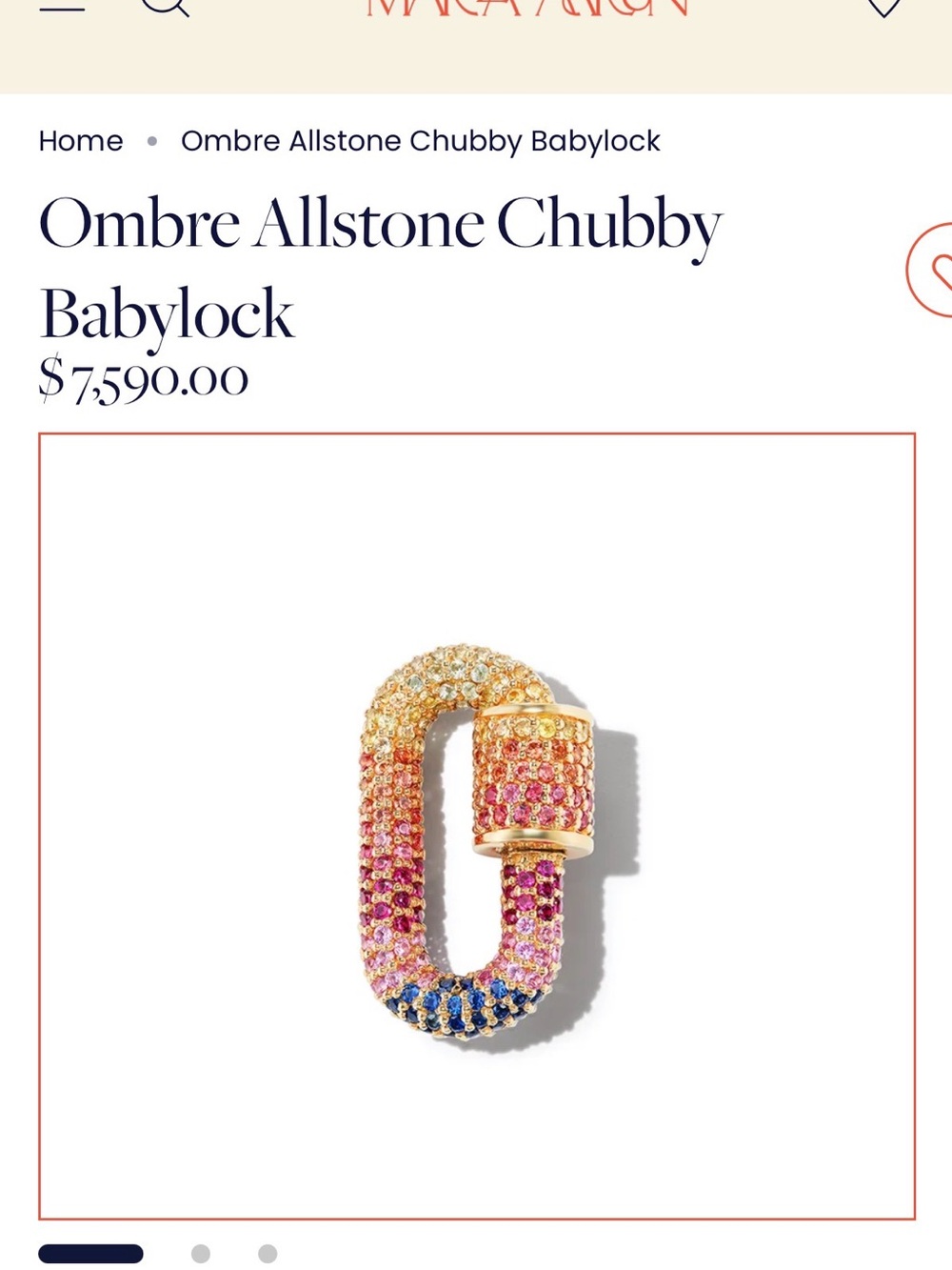 Marla Aaron Ombre Allstone Chubby Babylock in Multicolor Gold